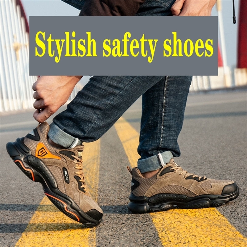 Mens steeltoed work safety casual breathable outdoor shoes antipuncture and comfortable industrial boots Y200915