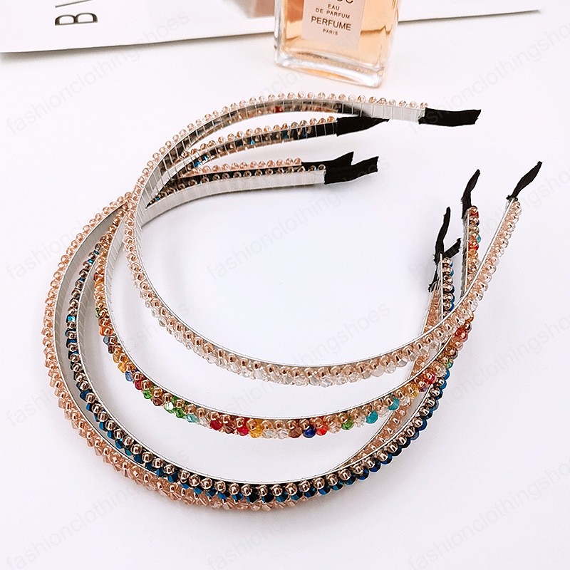 New classic fashion Three rows color Headband Crystal Hairband Festival Hair Rhinestone for Women girls Accessories Headwear