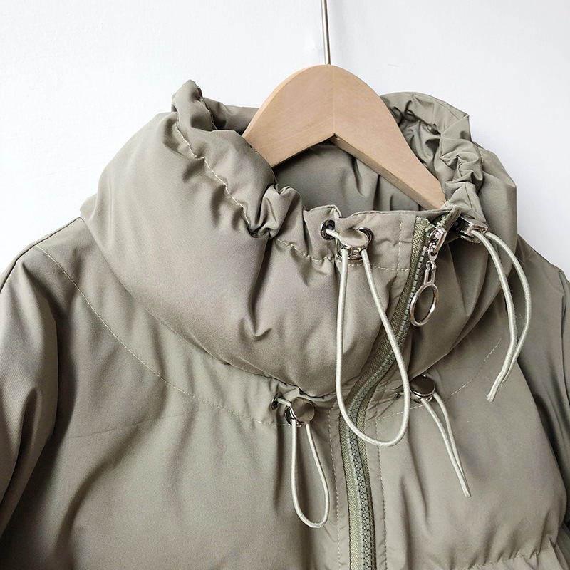 Womens Oversize Over The Knee Long Warm Coat Winter Flower Corsage Collar CottonPadded Jacket Down Cotton Coat 201027