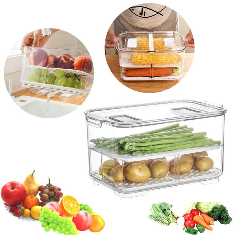 1PC Refrigerator Storage Containers With Lids Kitchen Storage Seal Tank Plastic Separate Vegetable Fruit Fresh Box M/L
1PC Refrigerator Storage Containers With Lids Kitchen Storage Seal Tank Plastic Separate Vegetable Fruit Fresh Box M/L