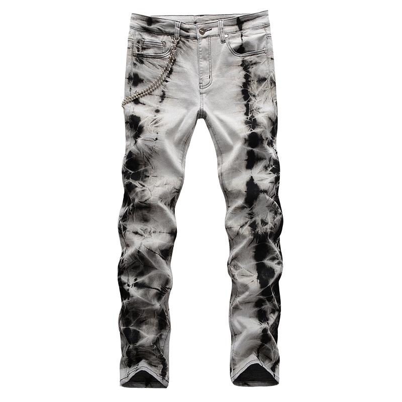 Men's Tie and Dyed Snow Washed Denim Jeans with Chain Streetwear Slim Stretch Pants Gray Black Trousers, Dark grey
Men's Tie and Dyed Snow Washed Denim Jeans with Chain Streetwear Slim Stretch Pants Gray Black Trousers, Dark grey