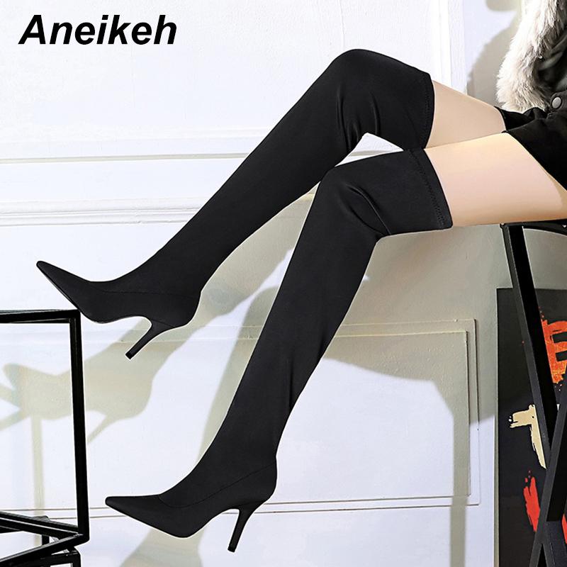 Aneikeh NEW Spring/Autumn Fashion Punk Riding, Equestrian Boots Over-The-Knee Flock Slip-On High-heeled Women's Shoes Rome 2020, Black
Aneikeh NEW Spring/Autumn Fashion Punk Riding, Equestrian Boots Over-The-Knee Flock Slip-On High-heeled Women's Shoes Rome 2020, Black