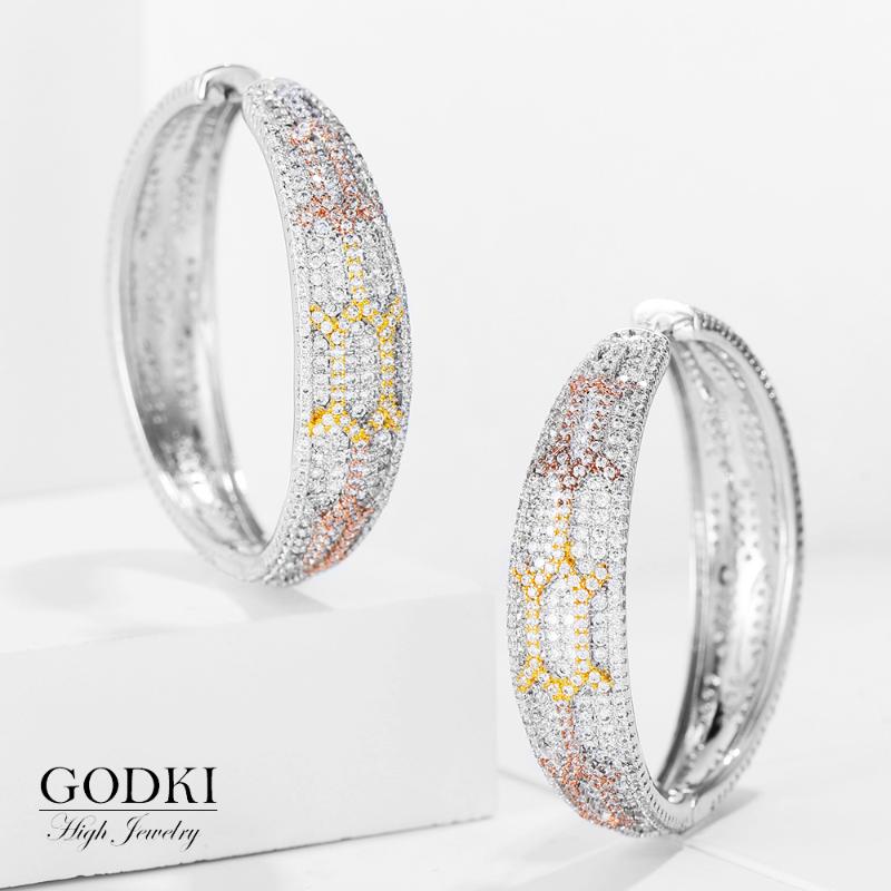GODKI Unique FASHION Luxury 3Tone Belt Style African Hoop Earrings For Women Wedding Bridal Earrings boucle d'oreille femme 2020
GODKI Unique FASHION Luxury 3Tone Belt Style African Hoop Earrings For Women Wedding Bridal Earrings boucle d'oreille femme 2020