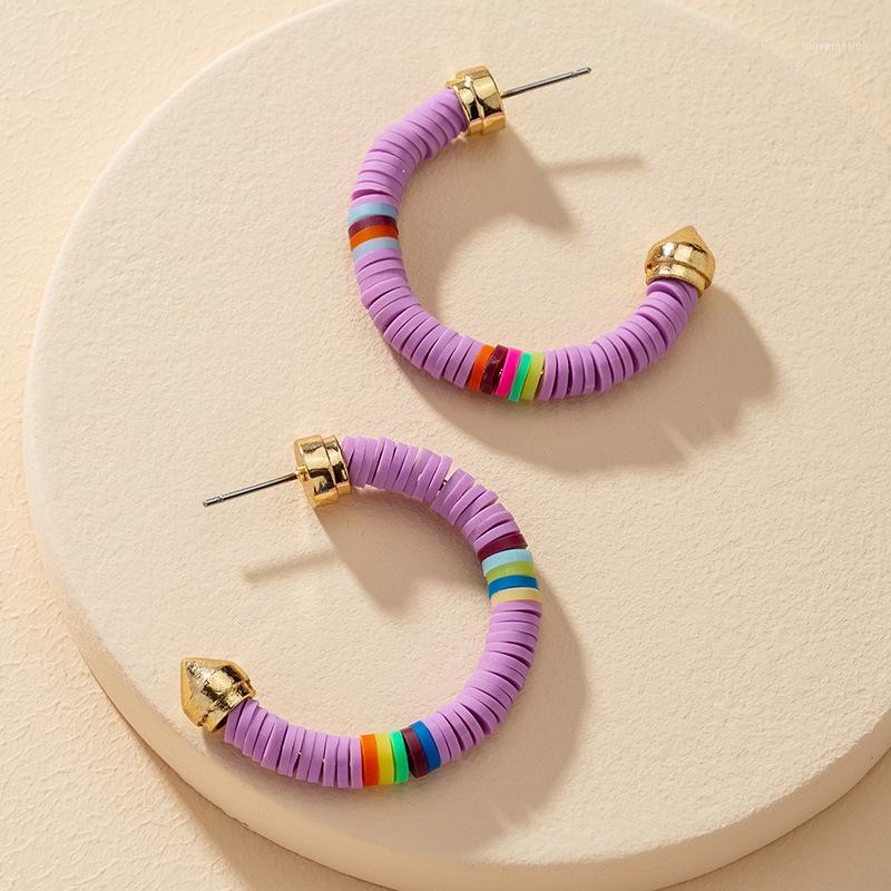 UJBOX 2020 European American Popular Multicolor Clay Earrings Hoop Blue Purple Pink Stitching Earrings Party Beach Jewelry1
UJBOX 2020 European American Popular Multicolor Clay Earrings Hoop Blue Purple Pink Stitching Earrings Party Beach Jewelry1