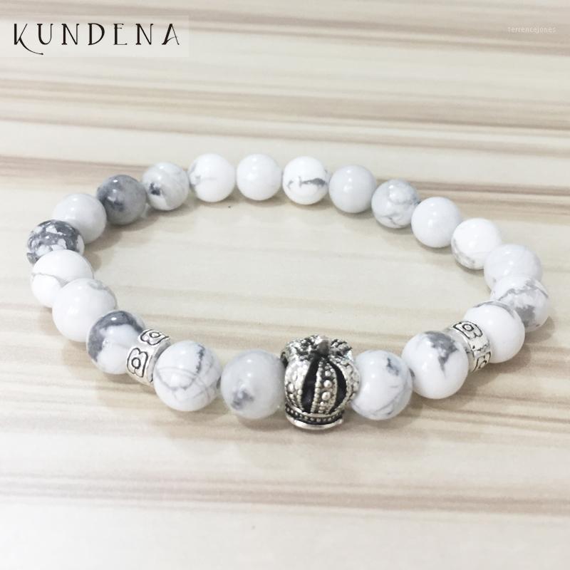 Tennis Crown Charm Bracelet For Women Natural Howlite J-asper Beads Stretch Wrists Ladies/Girls Fashion Bracelet1 
Tennis Crown Charm Bracelet For Women Natural Howlite J-asper Beads Stretch Wrists Ladies/Girls Fashion Bracelet1