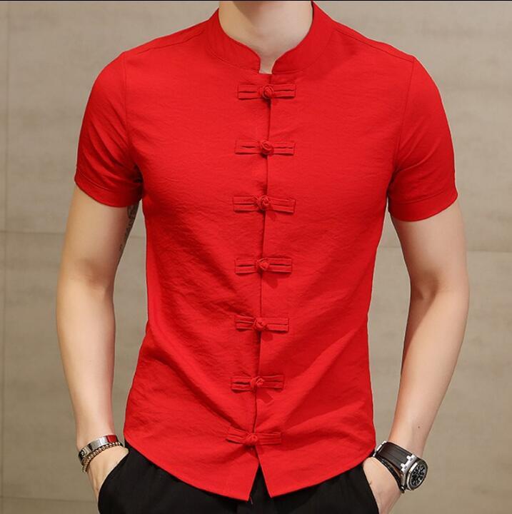 Chinese Collar Shirt For Men Slim Fit Frog Button Shirt Camicia Uomo Korean Fashion Short Sleeve Summer Stylish Red Black
Chinese Collar Shirt For Men Slim Fit Frog Button Shirt Camicia Uomo Korean Fashion Short Sleeve Summer Stylish Red Black