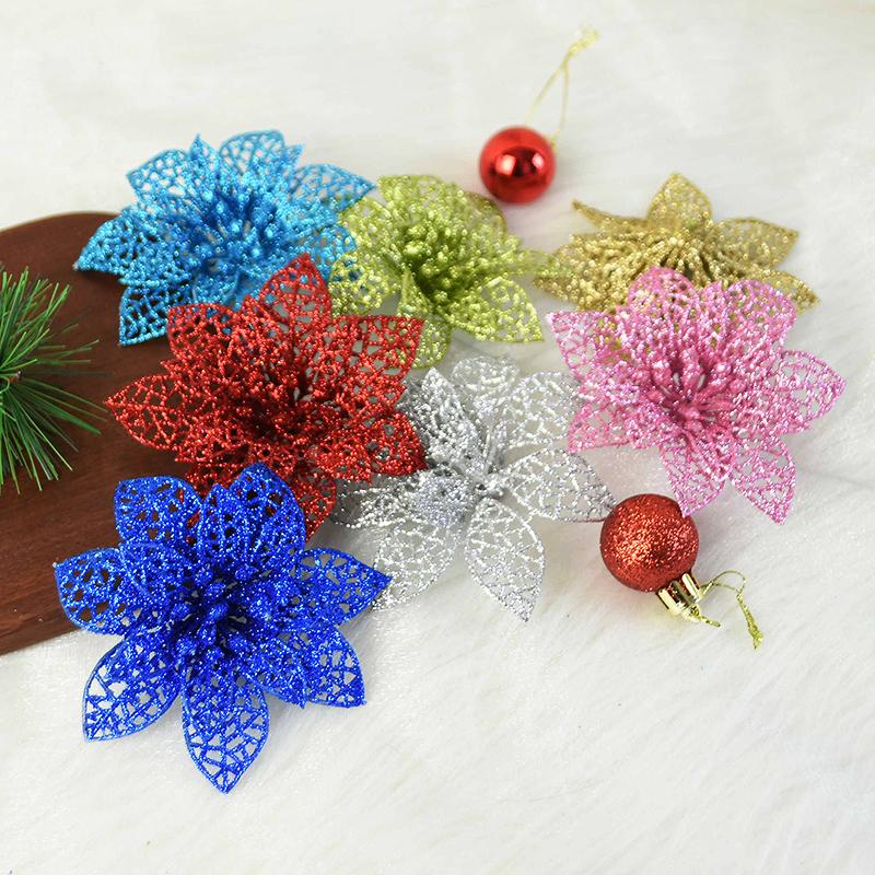 5pcs 10cm Artificial Flower Christmas Tree Hollow Glitter Fake Flower Ornament Wedding Party Valentine's Day Home DIY Decoration, B06
5pcs 10cm Artificial Flower Christmas Tree Hollow Glitter Fake Flower Ornament Wedding Party Valentine's Day Home DIY Decoration, B06