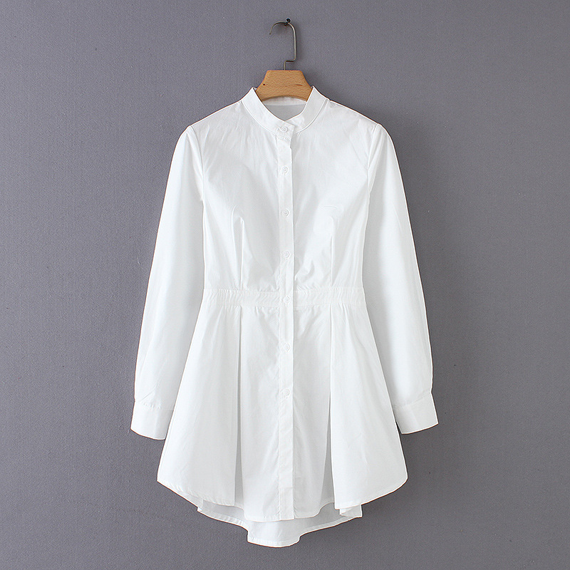 2021 New white spring all-match thin, simple casual collar plied sleeve asymmetric seam only-breasted dress K1IP
2021 New white spring all-match thin, simple casual collar plied sleeve asymmetric seam only-breasted dress K1IP