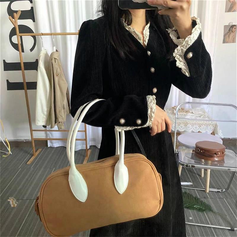 Fashion Design Faux Suede Women Shoulder Underarm Bags Vintage Ladies Baguette Purse Handbags Female Casual Tote Messenger Bag, Brown
Fashion Design Faux Suede Women Shoulder Underarm Bags Vintage Ladies Baguette Purse Handbags Female Casual Tote Messenger Bag, Brown