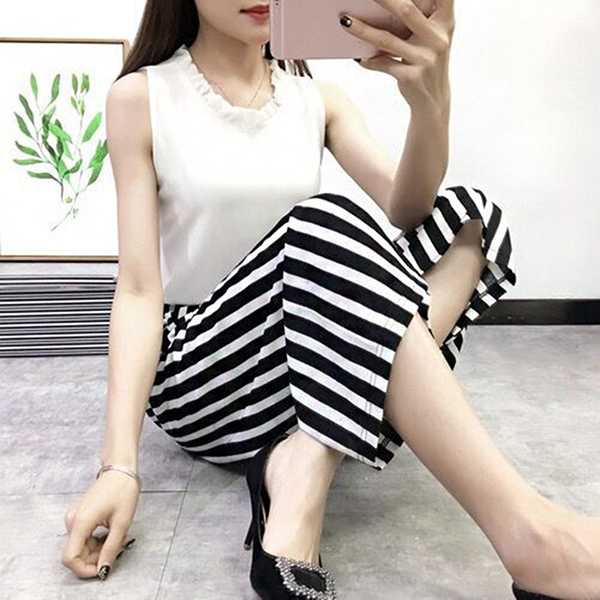 Womens Lady Wide Legs High Waist Casual Summer Autumn Solid Thin Pants Loose Culottes Trousers OL Ladies Career Long Trousers 201031