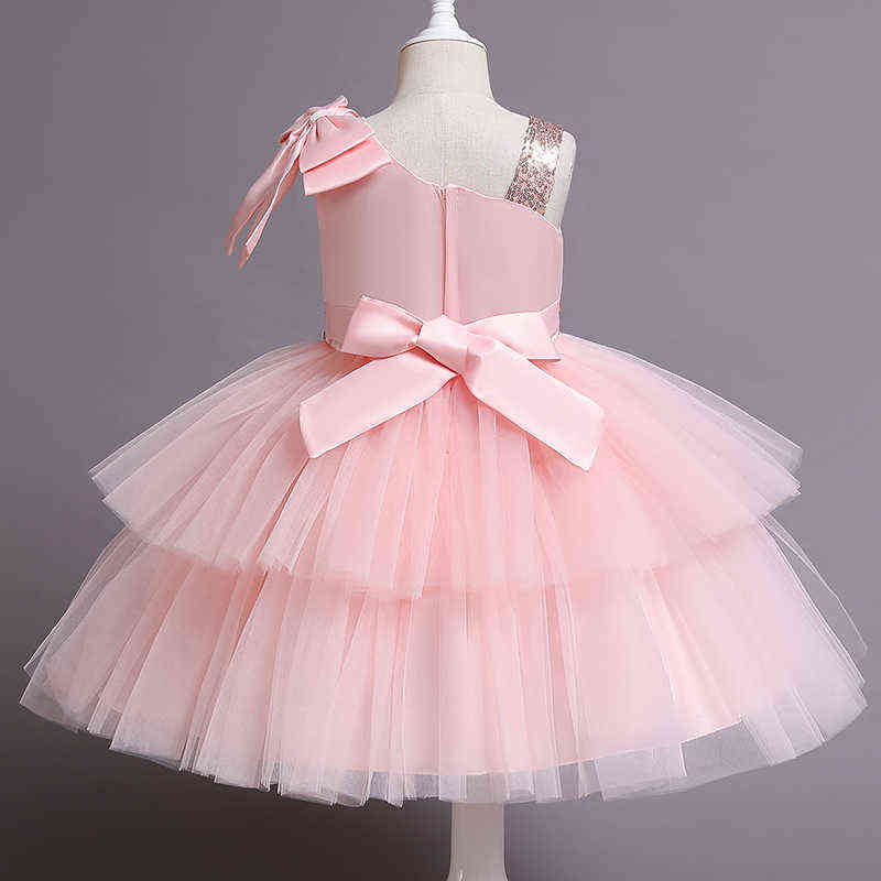 Summer Baby Dress Girl Beading 1st Birthday Dress For Baby Girl Dress Elegant Princess Dresses Infant Party Christening Gown AA220303