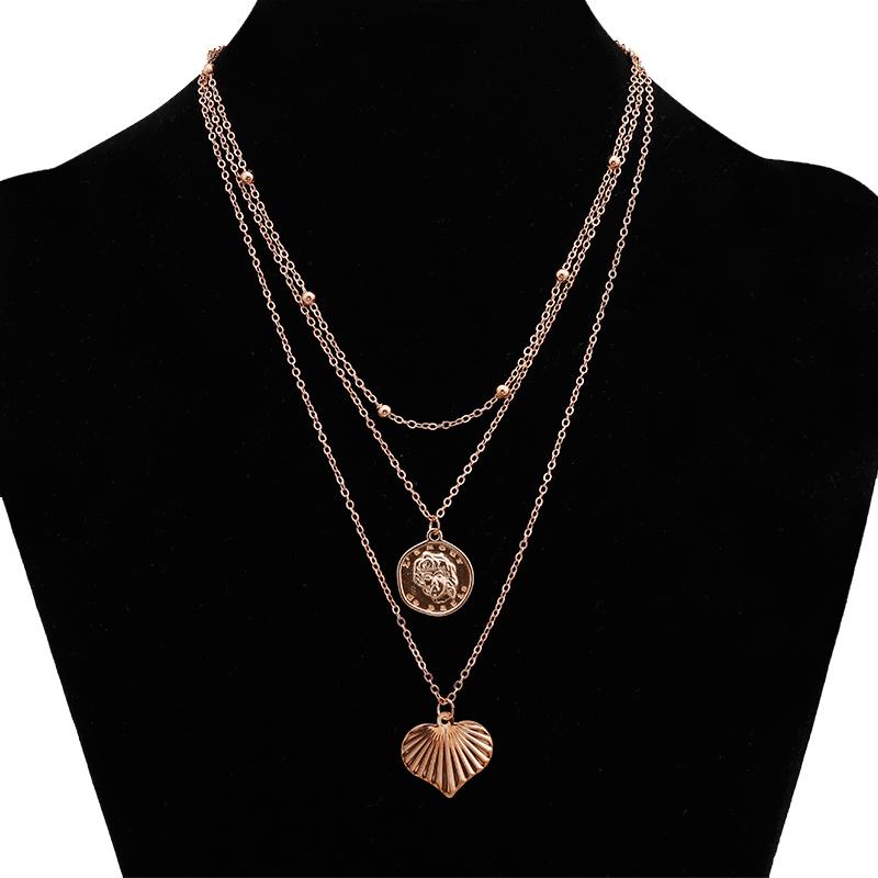 New Arrived Small Alloy Beads Hearts Portrait Coin Necklaces & Pendants for Women 3 Layer Clavicle Chain Jewelry Accessories
New Arrived Small Alloy Beads Hearts Portrait Coin Necklaces & Pendants for Women 3 Layer Clavicle Chain Jewelry Accessories