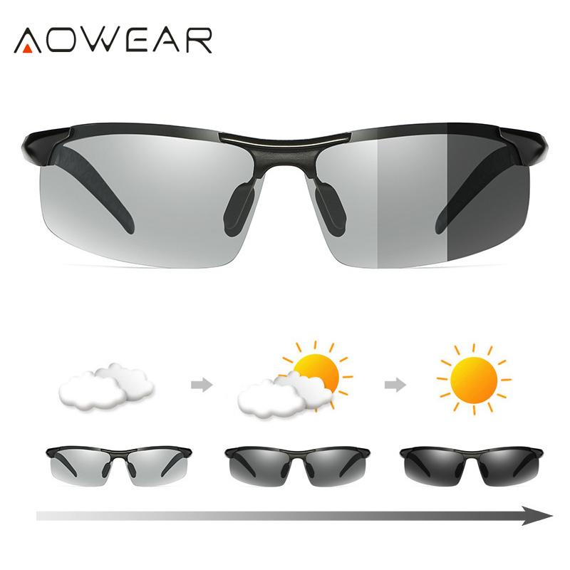 AOWEAR Photochromic Polarized Sunglasses for Men Day Night Driving Chameleon Glasses Aluminium Rimless Sun glasses Oculos Gafas
AOWEAR Photochromic Polarized Sunglasses for Men Day Night Driving Chameleon Glasses Aluminium Rimless Sun glasses Oculos Gafas