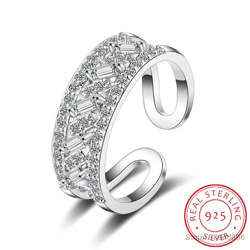 925 Sterling Silver Luxury Zirconia Crystal Double Layer Rings for Women Fine Jewelry Fashion Open Adjustable Finger Ring
925 Sterling Silver Luxury Zirconia Crystal Double Layer Rings for Women Fine Jewelry Fashion Open Adjustable Finger Ring