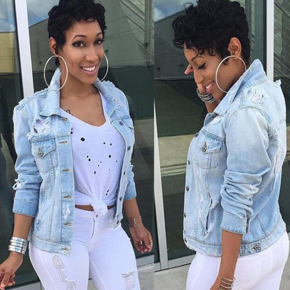 Boyfriend Wind Autumn Winter Women Hole Denim Jacket 2020 Vintage Harajuku plus size 5XL Female Jeans Coat Slim Chaquetas Mujer, Blue
Boyfriend Wind Autumn Winter Women Hole Denim Jacket 2020 Vintage Harajuku plus size 5XL Female Jeans Coat Slim Chaquetas Mujer, Blue