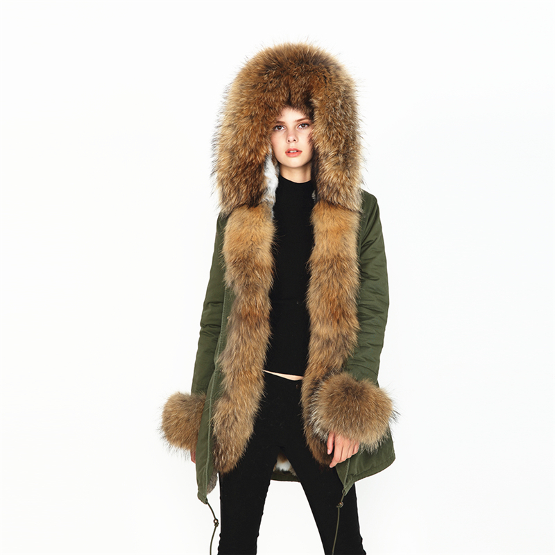 OFTBUY parka real fur coat winter jacket women natural raccoon fur collar warm thick rabbit fur liner parkas Detachable 201027