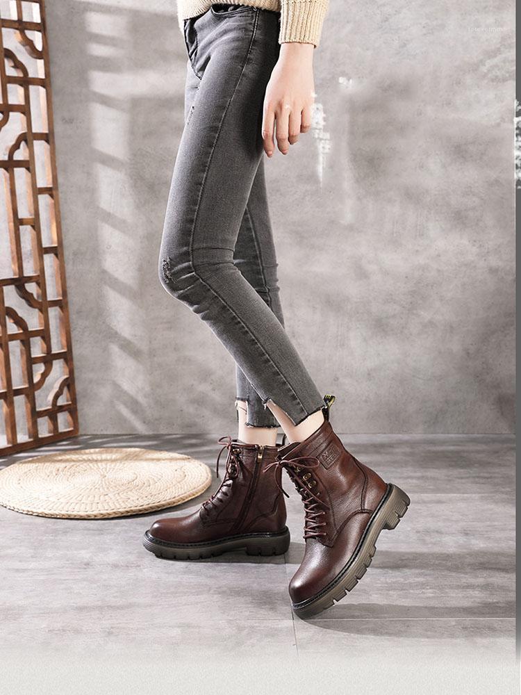 New autumn and winter single boots mid-heel thick-soled soft-soled lace-up boots 6 inch leather British women's1, Brown plus velvet
New autumn and winter single boots mid-heel thick-soled soft-soled lace-up boots 6 inch leather British women's1, Brown plus velvet