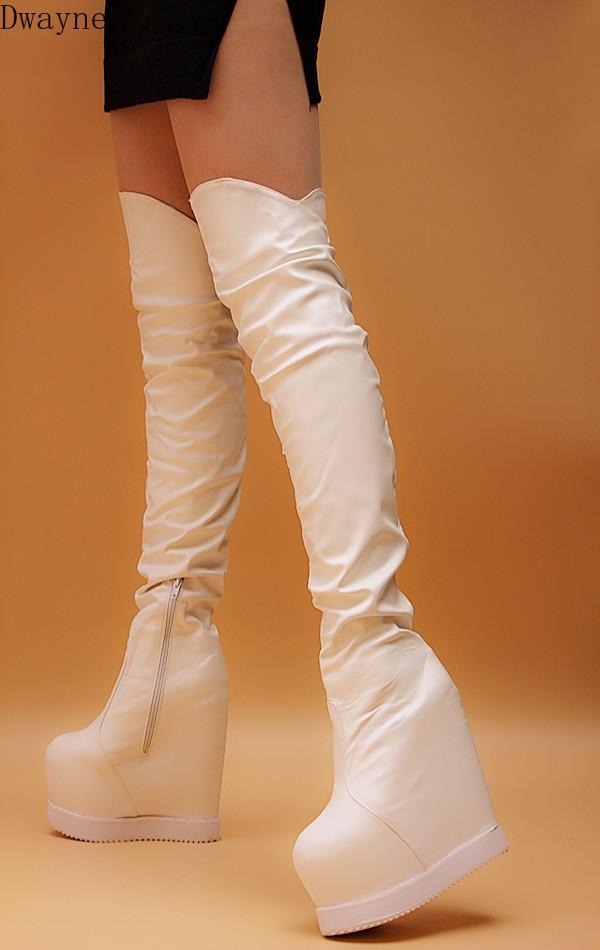 Winter New Thick-Sole Muffin Stovepipe Boots Sexy Over-the-Knee Boots Within Increased Long Wedges Ladies High Tube, White 689-18
Winter New Thick-Sole Muffin Stovepipe Boots Sexy Over-the-Knee Boots Within Increased Long Wedges Ladies High Tube, White 689-18
