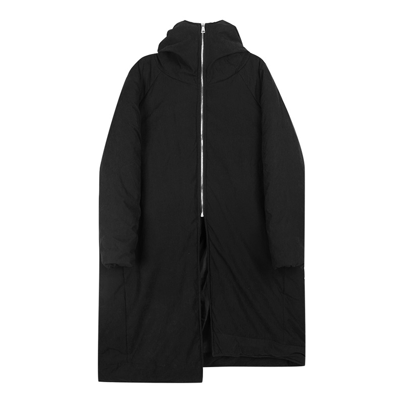 EAM Hooded Black Big Size Thick Cottonpadded Coat Long Sleeve Loose Fit Women Parkas Fashion Spring Autumn 1N323 201027