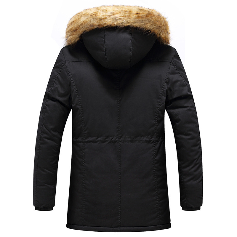 Men Winter Fashion Fur Collar Warm Parkas Men Hooded Thick Fleece Jacket Coat Male Casual Down Parkas Windproof Outerwear 201128