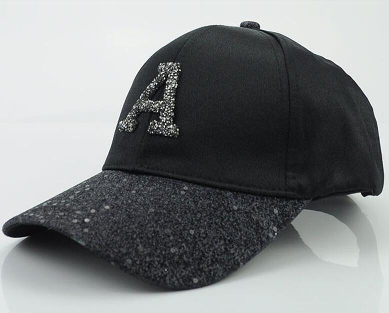 Women's Cap Rhinestone Sequin Letter Baseball Cap Summer Girls Female Snapback Hip Hop Caps Adjustable Sun Hat GC815