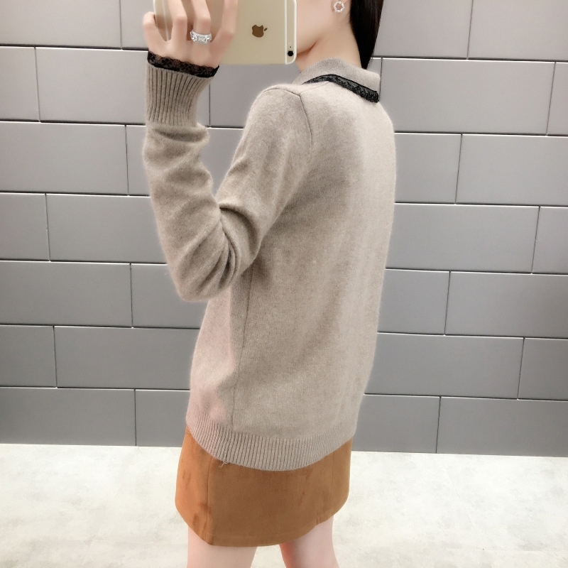 TIGENA Women Sweaters and Pullovers Autumn Winter Korean Lace Turn-down Collar Knit Sweater Fmeale Jumper Women Knitwear 201203, Pink
TIGENA Women Sweaters and Pullovers Autumn Winter Korean Lace Turn-down Collar Knit Sweater Fmeale Jumper Women Knitwear 201203, Pink