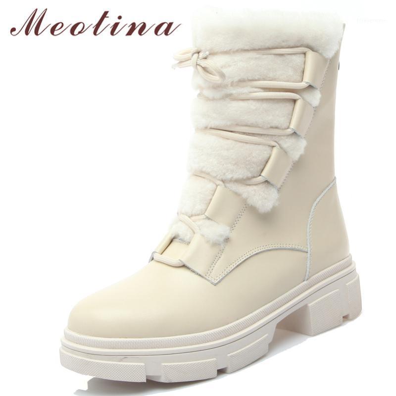 Meotina Platform High Heel Snow Boots Woman Real Leather Ankle Boots Zip Chunky Heel Shoes Lace Up Female Short Winter 401, Black
Meotina Platform High Heel Snow Boots Woman Real Leather Ankle Boots Zip Chunky Heel Shoes Lace Up Female Short Winter 401, Black