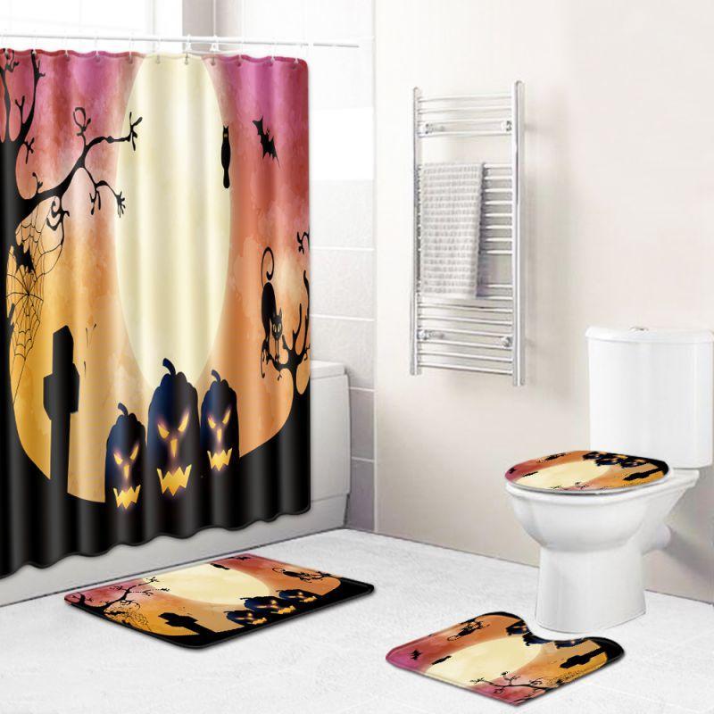 Hot Sale Happy Halloween Decorative Bathroom WC Mat Set U Shape Carpet Toilet Rugs Shower Curtain Waterproof1
Hot Sale Happy Halloween Decorative Bathroom WC Mat Set U Shape Carpet Toilet Rugs Shower Curtain Waterproof1