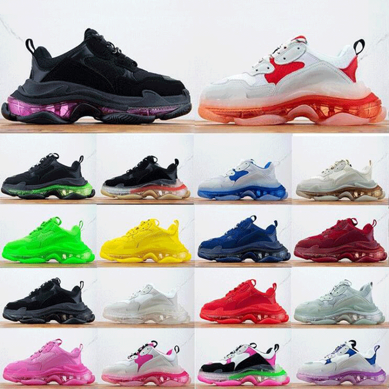 2022 luxury sneakers clear sole triple s casual dad designer shoes mens womens platform paris 17FW vintage old crystal bottoms triple-s bale, Black
2022 luxury sneakers clear sole triple s casual dad designer shoes mens womens platform paris 17FW vintage old crystal bottoms triple-s bale, Black
