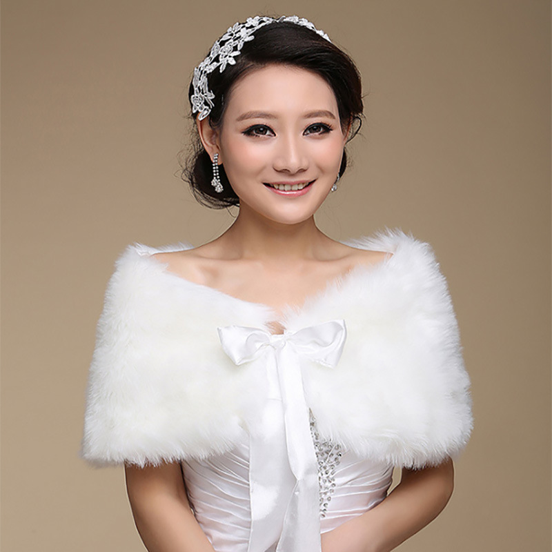 Jacket Fur Bolero Wraps Outerwear Winter Warm Bride Accessories Wraps & Jackets