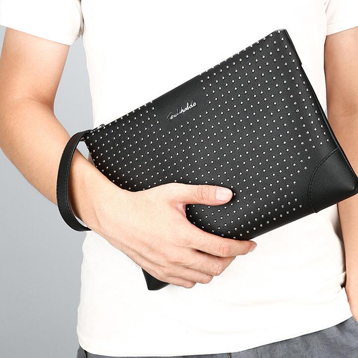 Factory sales brand men handbag men essential rivets fashion leather business envelopes large capacity multi-functional hand purse, Blue
Factory sales brand men handbag men essential rivets fashion leather business envelopes large capacity multi-functional hand purse, Blue