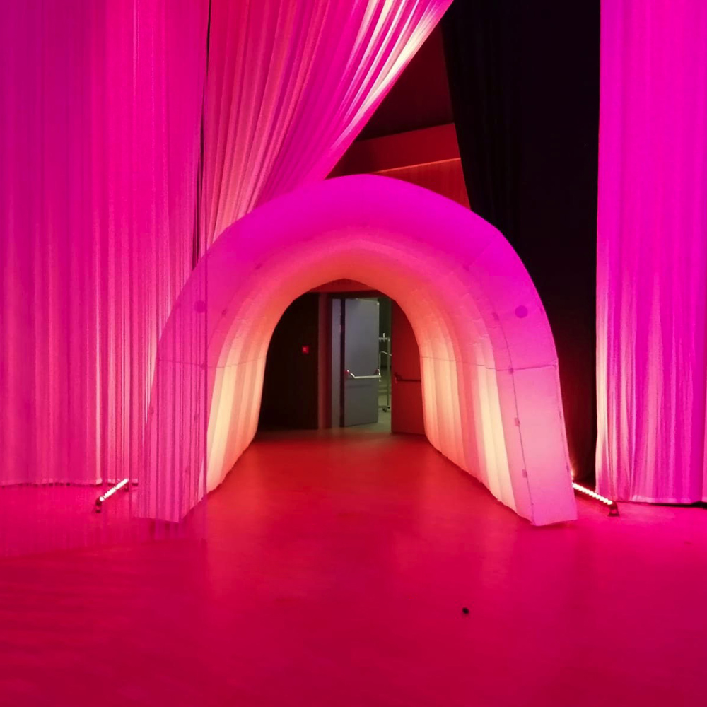 Multiple usage 3m inflatable tunnel tent with LED lights,event entrance tunnels with blower from China