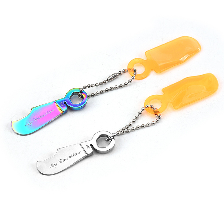 Creative Stainless Steel Multi-Function Tool Knife Key Rings Protable Carton Box Opener Keychain My Guardian Outdoor Keys Holder Nice Gift