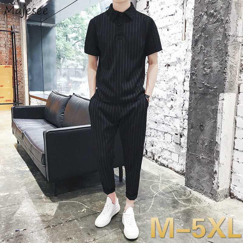 Men Sets Striped Ankle Length Trousers Large Size 5XL Korean Summer Fashion Leisure Male Set Thin Loose Breathable Teens Ins New, Black 996
Men Sets Striped Ankle Length Trousers Large Size 5XL Korean Summer Fashion Leisure Male Set Thin Loose Breathable Teens Ins New, Black 996