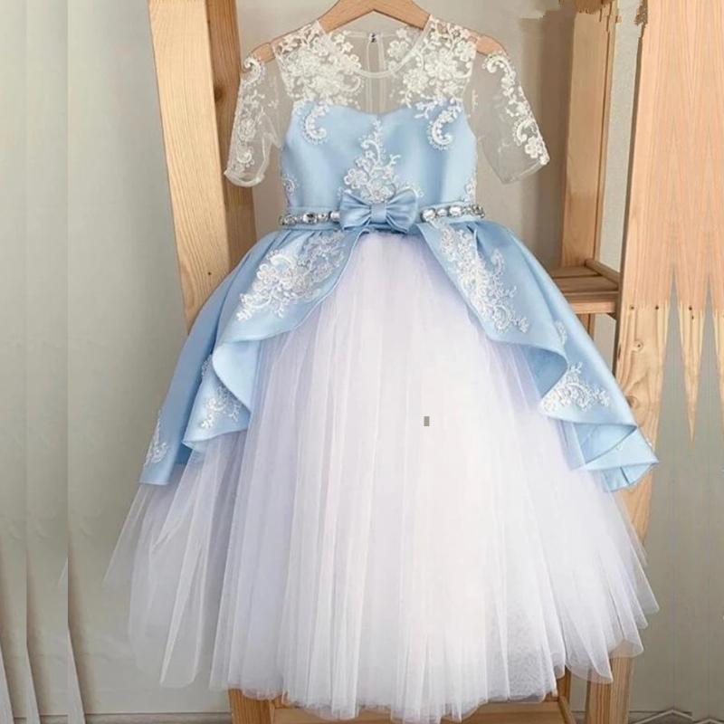 Girl's Dresses Formal Sky Blue Puffy Tulle Flower Girl Dress For Wedding Ball Gown Baby Clothes Crystal Sash Kids Birthday Party Lace Bow, Red;yellow
Girl's Dresses Formal Sky Blue Puffy Tulle Flower Girl Dress For Wedding Ball Gown Baby Clothes Crystal Sash Kids Birthday Party Lace Bow, Red;yellow
