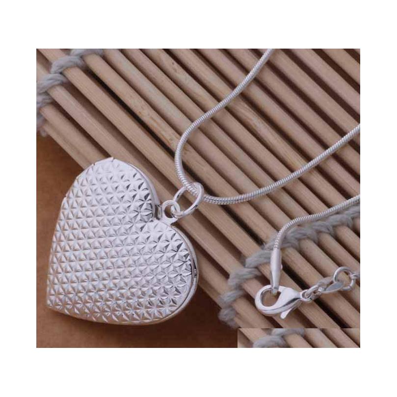 24Pcs Mix 12 Styles 925 Silver Plated Heart And Pendant Necklace Fashion Jewelry Valentines Gift Photo Locket Ne51 Vsyxb