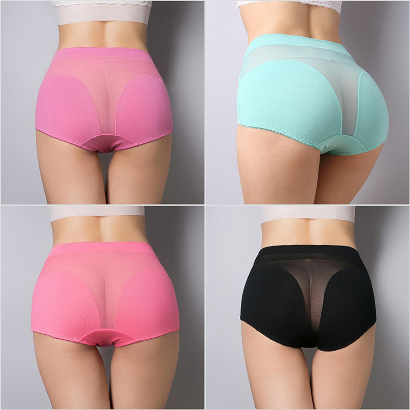 BllooBeell 4pcs Women Cotton Underwear Sexy Panties Hollow Out Lace Women's Briefs High-Rise Ladies Underpants Size L/XL/XXXL 201112