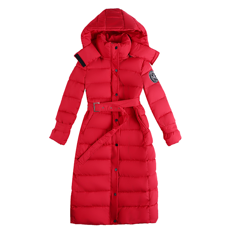 women's Xlong thick parka winter solid jackets with sashes epaulet hooded plus size warm coat female outwear giacca donna 200928