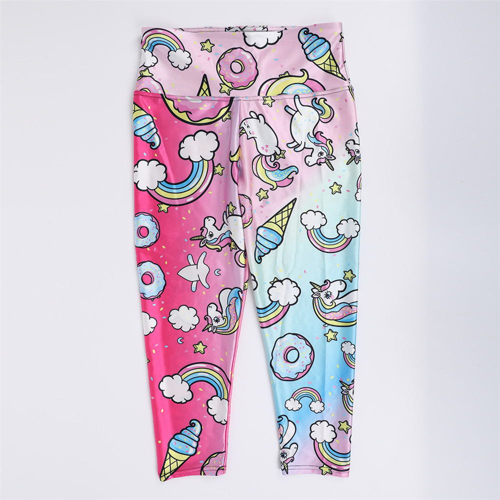 FCCEXIO New Style Fashion Elastic Force Fitness Women Leggings Workout Pants Sporting Skinny Leggings Rainbow Unicorn eggins 201203