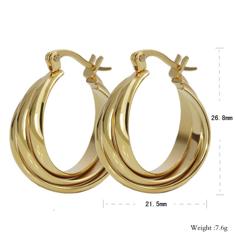 Stud FXM Arrival Fashion Jewelry For Women Birthday Gift Gold Metal Color Simple Titanium Steel Men's 28mm Earring 
Stud FXM Arrival Fashion Jewelry For Women Birthday Gift Gold Metal Color Simple Titanium Steel Men's 28mm Earring