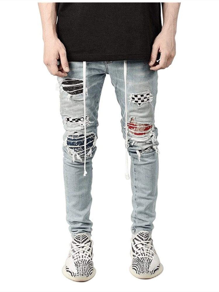 2021 Autumn Europe America New High Quality Thin Style Trousers Pencil Jeans Fashion Plaid Patch XYAX, Black
2021 Autumn Europe America New High Quality Thin Style Trousers Pencil Jeans Fashion Plaid Patch XYAX, Black