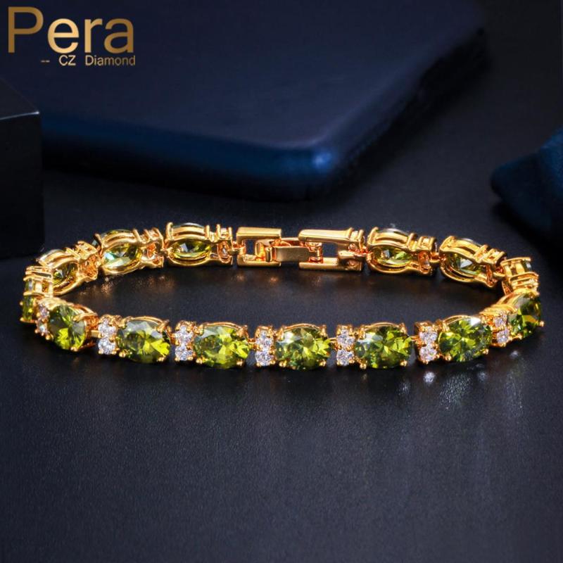 Pera Brand Design Olive Green Cubic Zirconia Yellow Gold Round Link Bracelets for Women Luxury Wedding Party Femme Jewelry B180
Pera Brand Design Olive Green Cubic Zirconia Yellow Gold Round Link Bracelets for Women Luxury Wedding Party Femme Jewelry B180