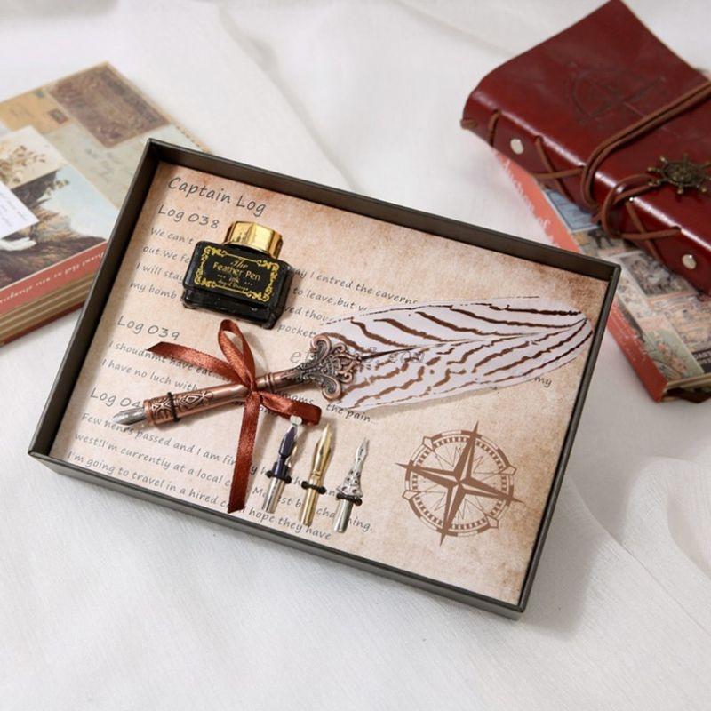 Vintage Feather Quill Dip Pen Fountain Pens With Ink +3 Nibs Set Stationery Gift, Red
Vintage Feather Quill Dip Pen Fountain Pens With Ink +3 Nibs Set Stationery Gift, Red