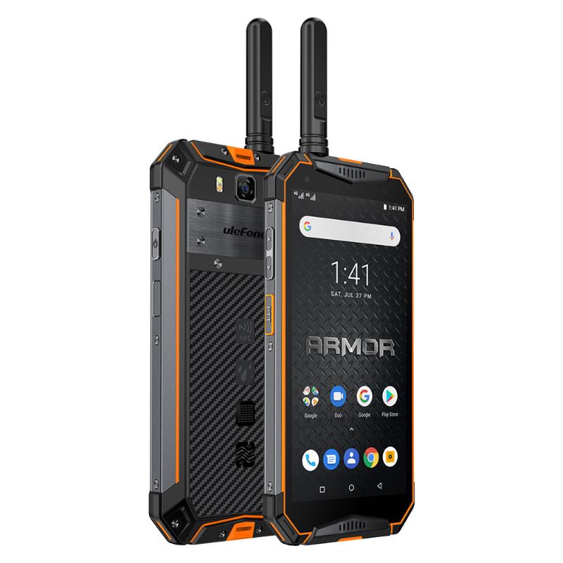Walkie Talkie Ulefone Armor 3wt Pwalkietalkie TÉLÉPHONE mobile robuste WIFI Android 9.0 6 Go 64GB 10300MAH NFC 4G Globalvision Smarphone