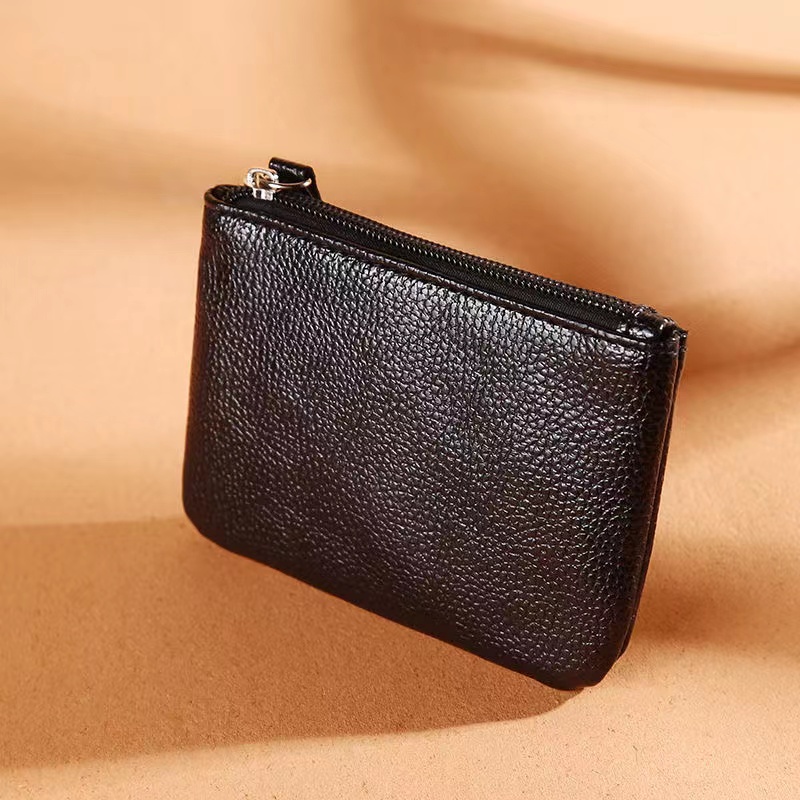 HBP Mini Coin Purse For Men And Women Ultra-Thin Zipper Coin Short Small Wallet Soft Leather Hand Bags Key Bag Card Holder