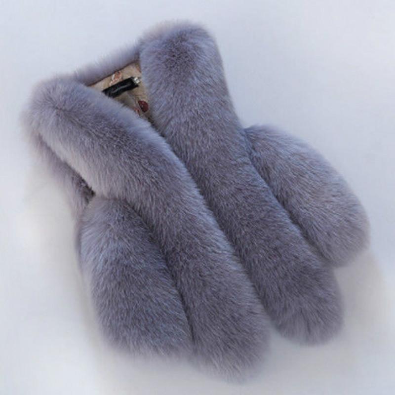 Women's Faux Fur Sleeveless Vest, Winter Warm Fluffy Gilet, V-Neck Open Jacket, Plus Size 4Xl