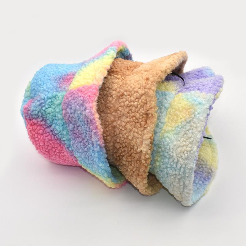 Fashion Tie-Dye Outdoor Multicolor Rainbow Lamb Wool Letter Pattern Bucket Hat Women Winter Soft Warm Hat1, Red
Fashion Tie-Dye Outdoor Multicolor Rainbow Lamb Wool Letter Pattern Bucket Hat Women Winter Soft Warm Hat1, Red