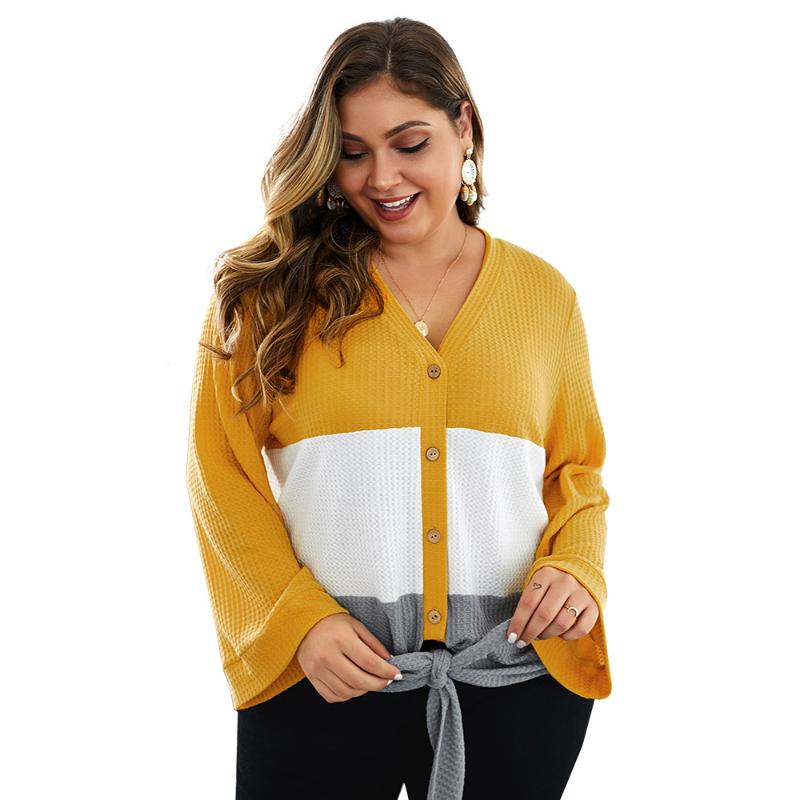 Autumn Winter Blouse Shirt Women Buttons V Neck Flare Long Sleeve Contrast Color Elegant Blouse Plus Size Ladies Tops, Blue
Autumn Winter Blouse Shirt Women Buttons V Neck Flare Long Sleeve Contrast Color Elegant Blouse Plus Size Ladies Tops, Blue