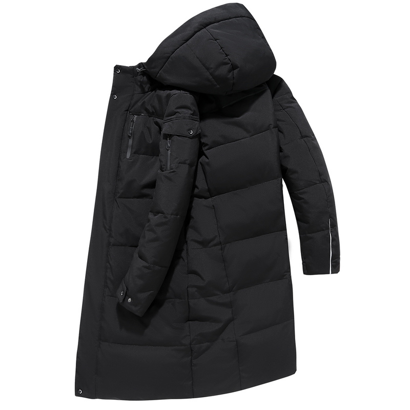 New White Jacket Men Winter Thick Warm Hooded Long Parka Coat Overcoat Mens Fashion Duck Down Windbreaker Solid 201223