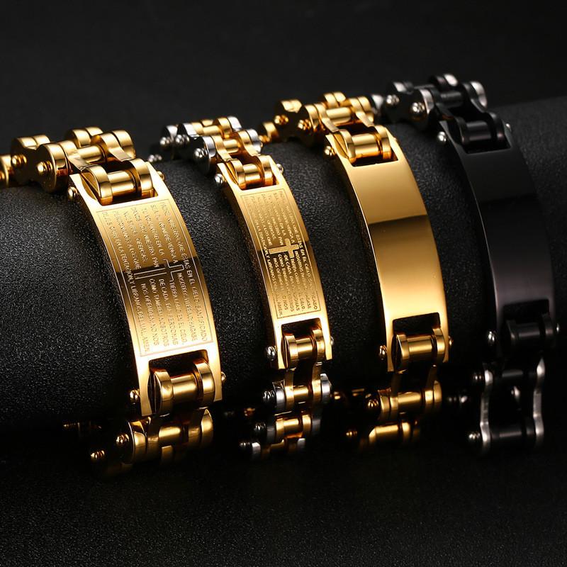 ZORCVENS New Fashion 12MM Cross Bracelet for Men Gold Tone Stainless Steel Bike Chain Pulseira Masculina
ZORCVENS New Fashion 12MM Cross Bracelet for Men Gold Tone Stainless Steel Bike Chain Pulseira Masculina